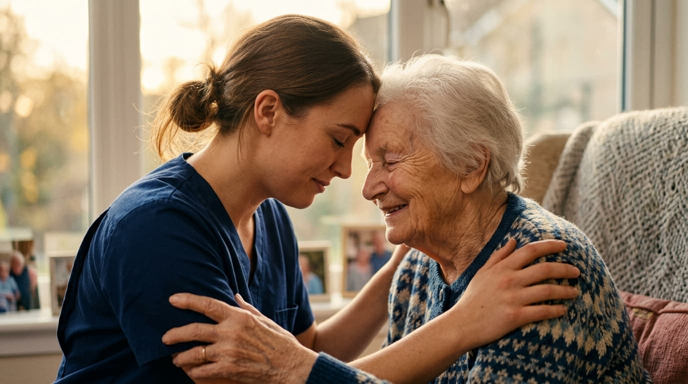 Nurse caring for elderly
